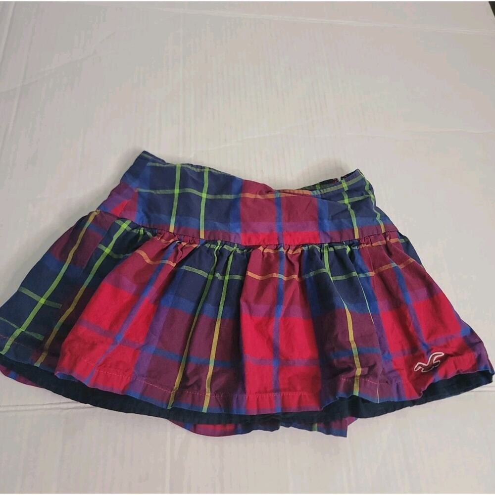 Y2k Hollister Red Plaid Pleated Micro Mini Skirt Size 00